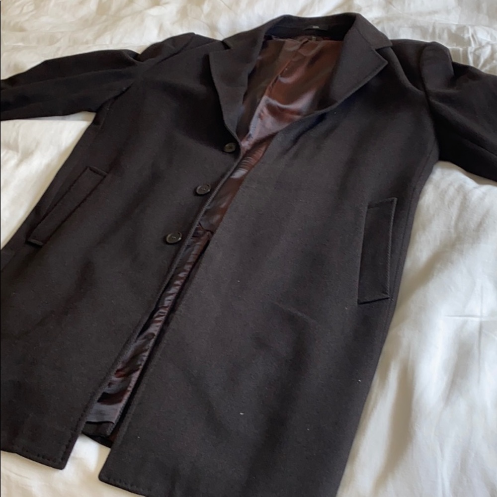 Zara chocolate brown 3/4 length, 2-button overcoat